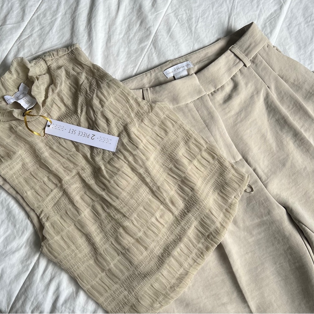 House of Harlow 1960 Two Piece Set in Light Beige